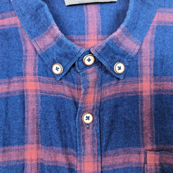 CAFÉ DU CYCLISTE Cote d'Azur Amanda Men XL Cotton Button Up Shirt Flannel Plaid - Picture 11 of 16